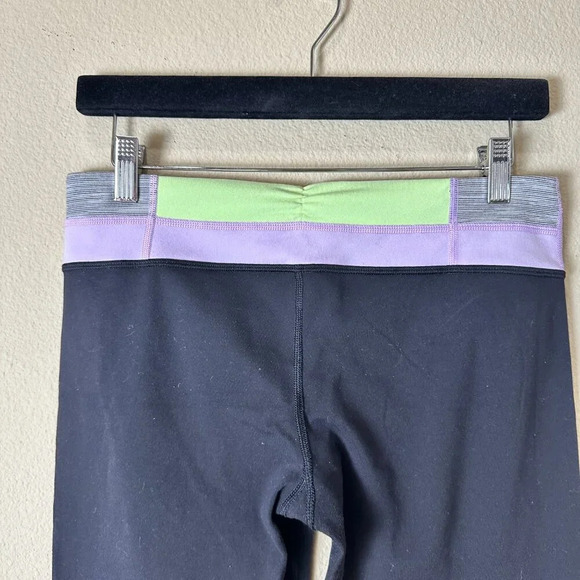 LULULEMON Gather & Crow Split Back Cropped Leggings Running TIghts - size 8 - Picture 3 of 6
